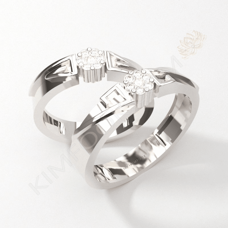 Cincin Kawin Berlian Emas Putih - SBR67 - KIMFOOK JEWELRY